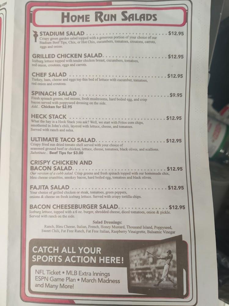 Stadium Sports Grill - Menu Scan 2
