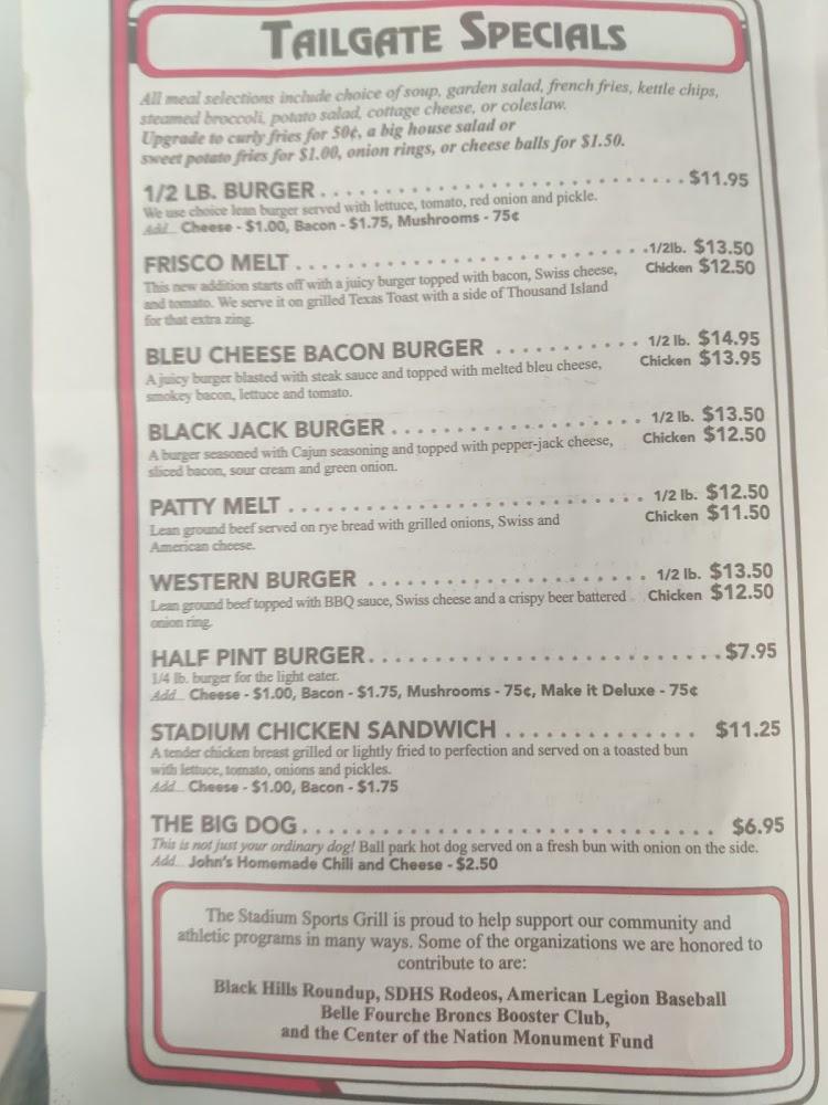 Stadium Sports Grill - Menu Scan 3