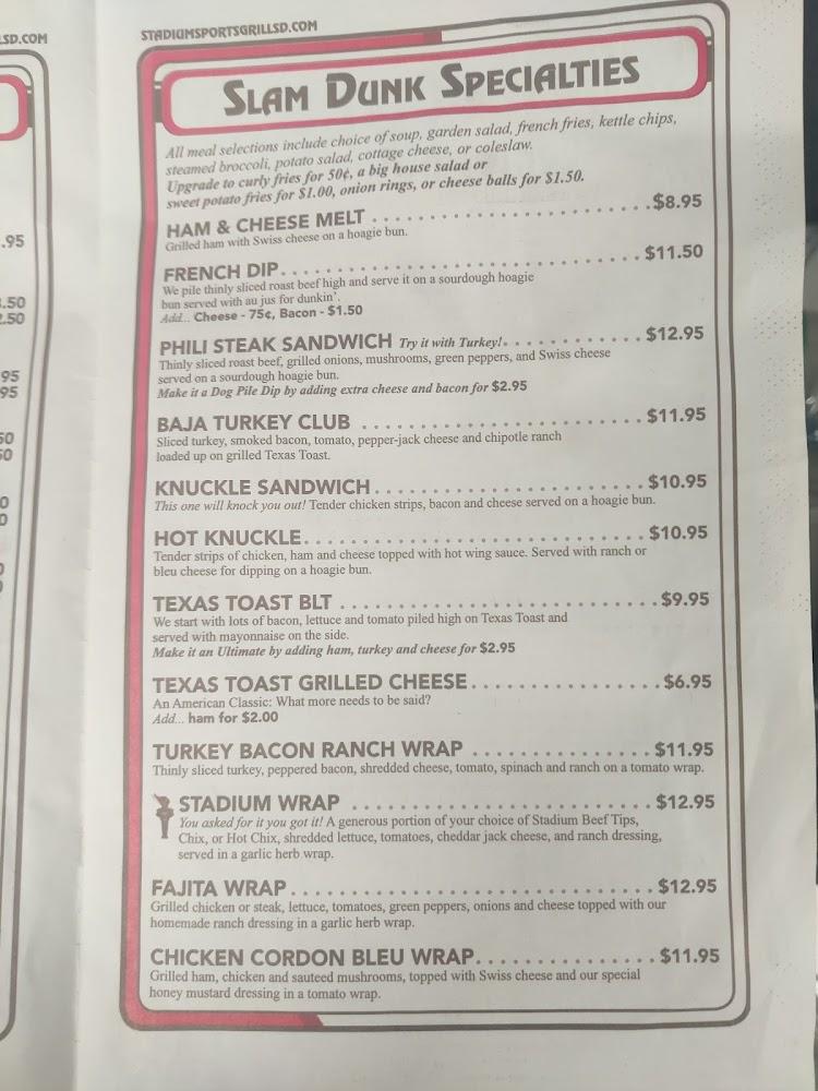 Stadium Sports Grill - Menu Scan 4